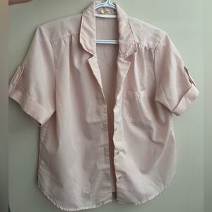 Vintage Light Pink Short Sleeve Button-Up shirt women’s